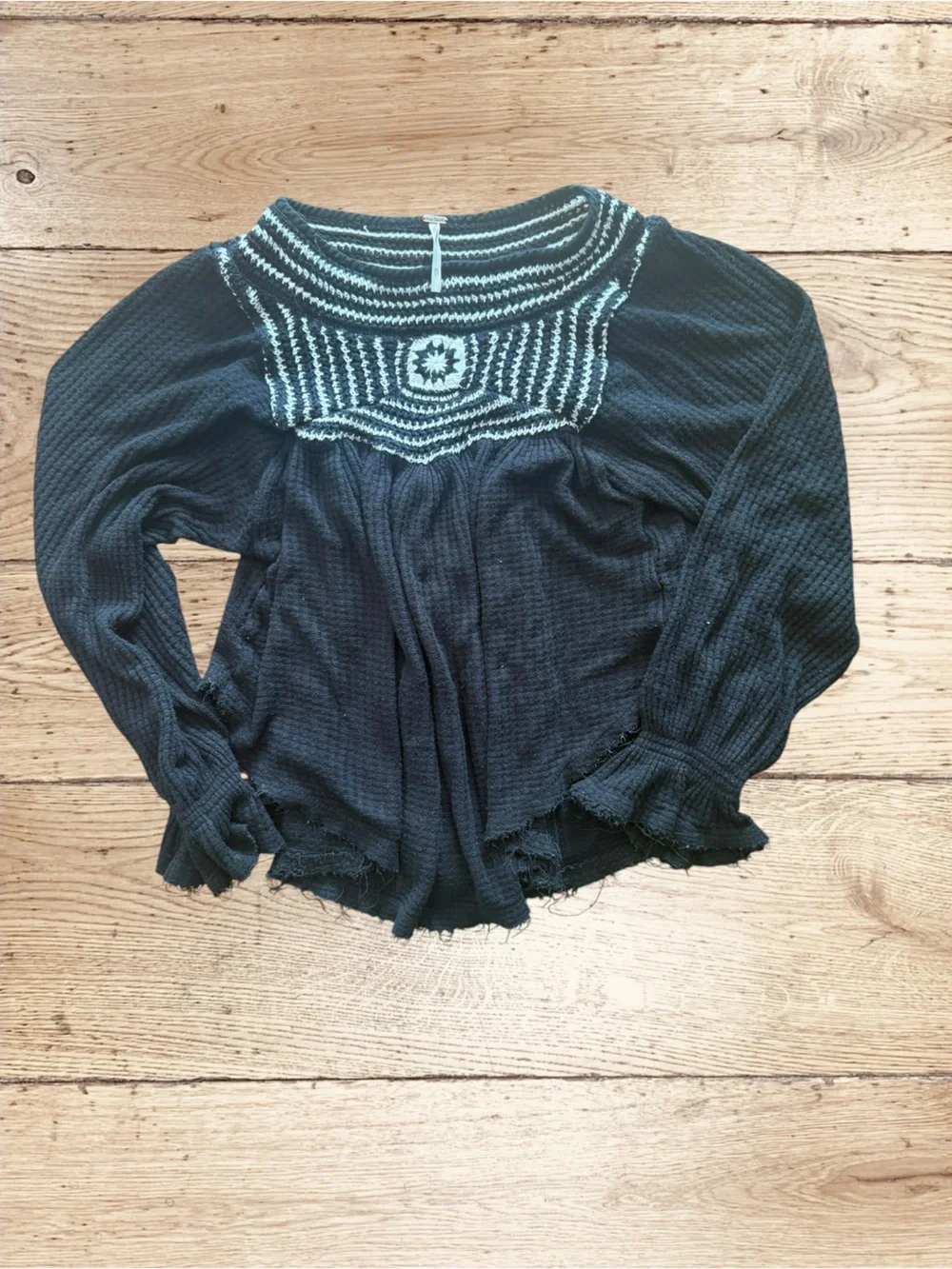 Free people flowy ribbed shirt- XS
